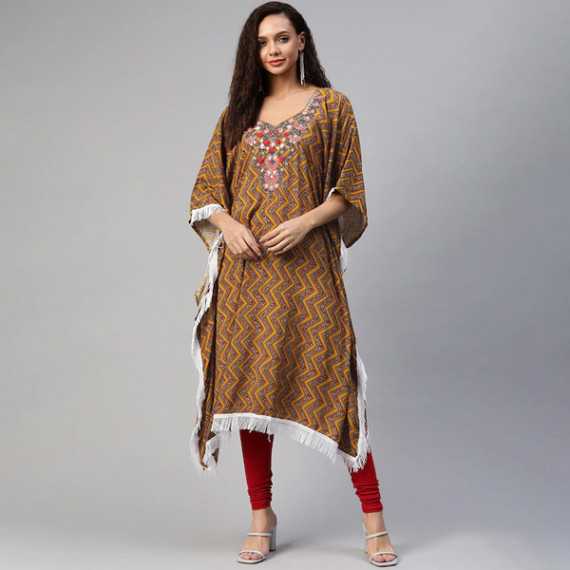 https://www.zenfashion.in/products/women-orange-brown-geometric-printed-thread-work-pure-cotton-kaftan-kurta