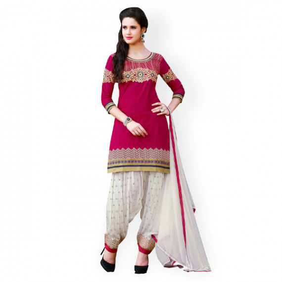 https://www.zenfashion.in/products/pink-white-embroidered-cotton-unstitched-dress-material-1