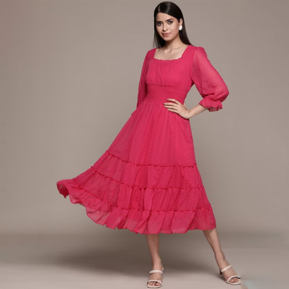 https://www.zenfashion.in/products/solid-chiffon-smocked-tiered-midi-dress