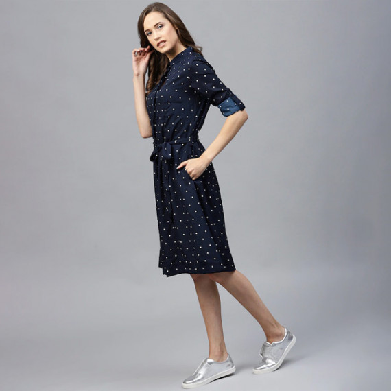 https://www.zenfashion.in/products/navy-blue-polka-dots-printed-shirt-dress