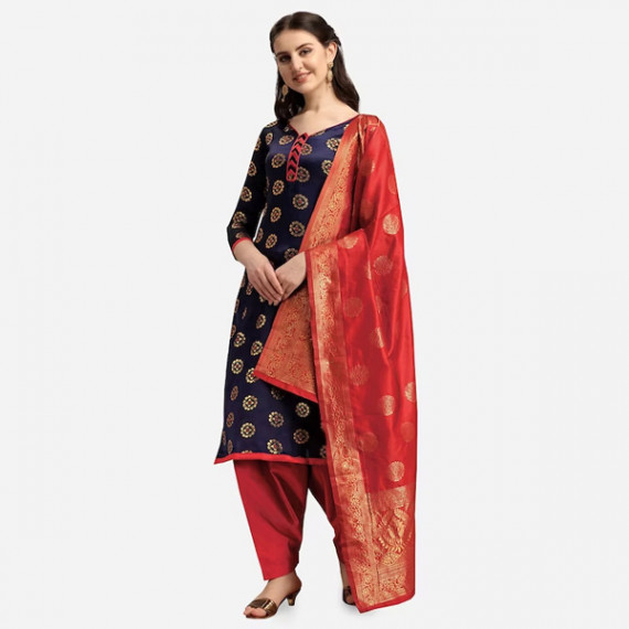 https://www.zenfashion.in/products/navy-blue-red-woven-design-banarasi-unstitched-dress-material