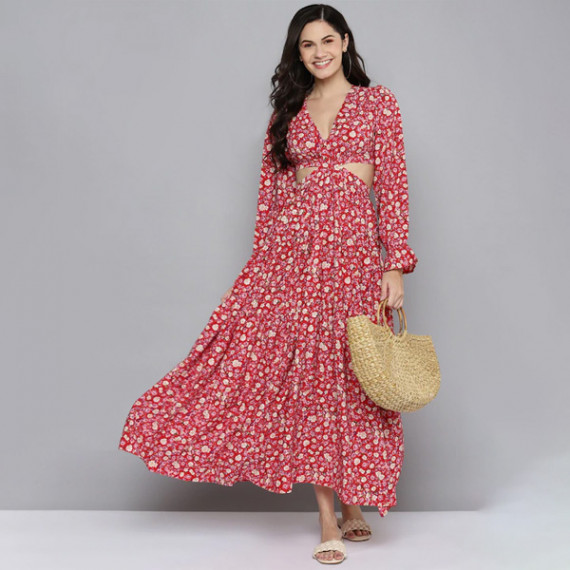 https://www.zenfashion.in/products/red-beige-floral-waist-cut-out-maxi-dress