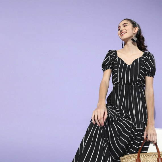 https://www.zenfashion.in/products/black-white-striped-crepe-maxi-dress